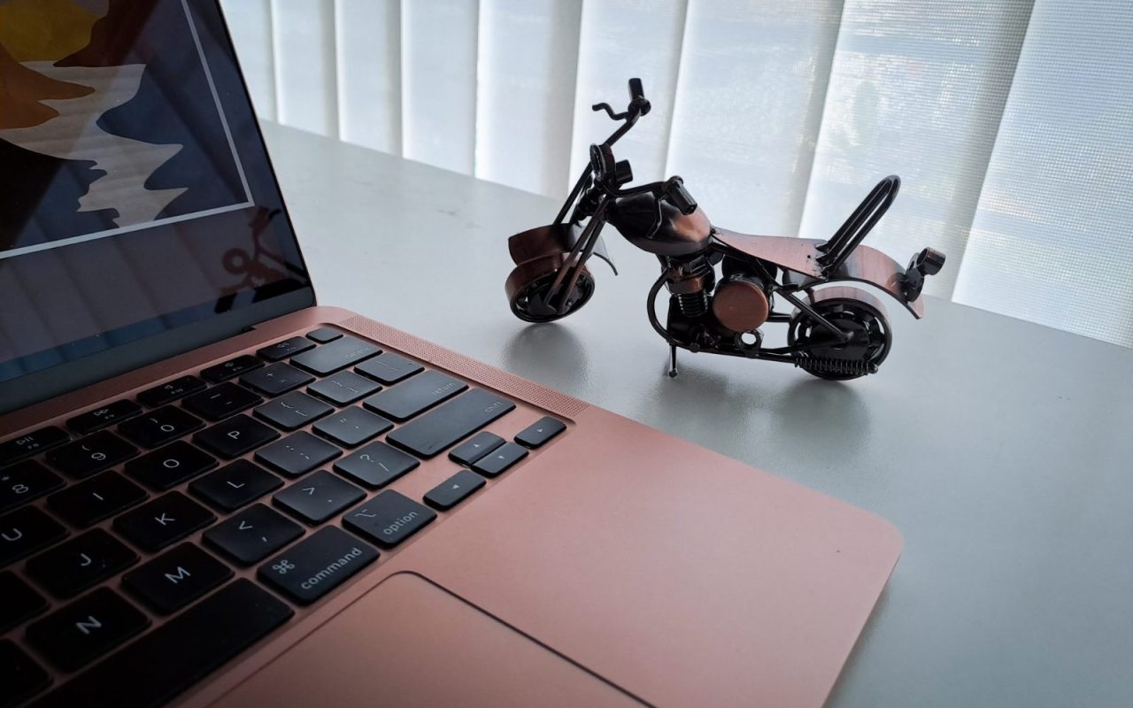 Open laptop on a desk
