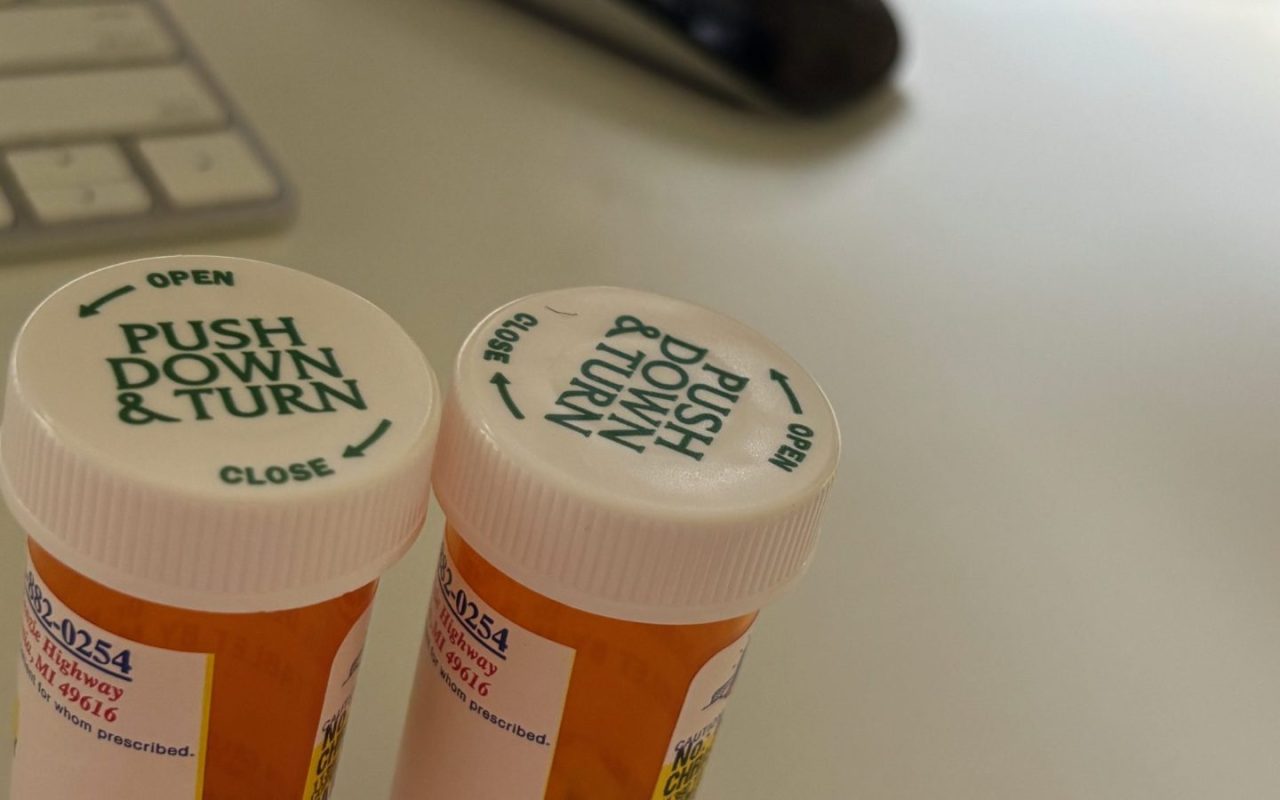 Prescription pill bottles on a counter